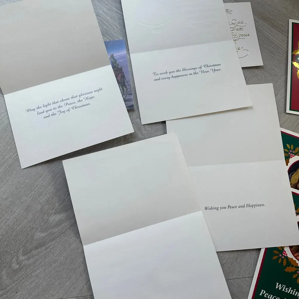 Vintage Religious Catholic Christmas Cards CRS Lot Bundle Ephemera Junk Journal